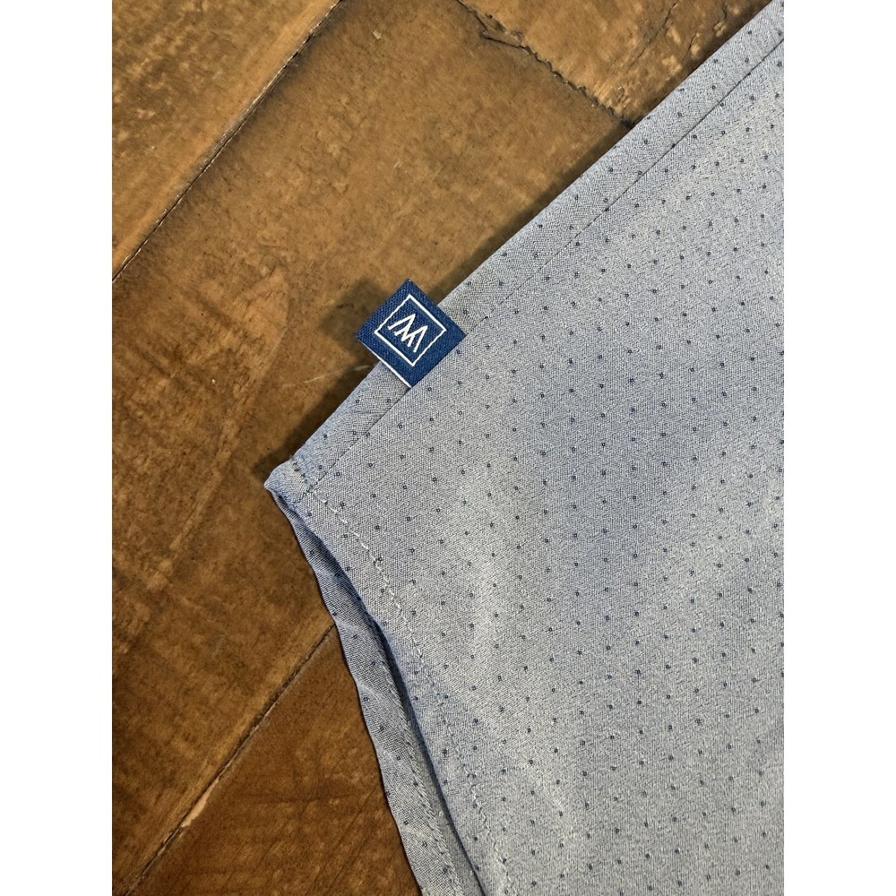 Mizzen+Main Leeward Dress Shirt Men's XL Trim Fit Blue Performance Stretch - Picture 11 of 14
